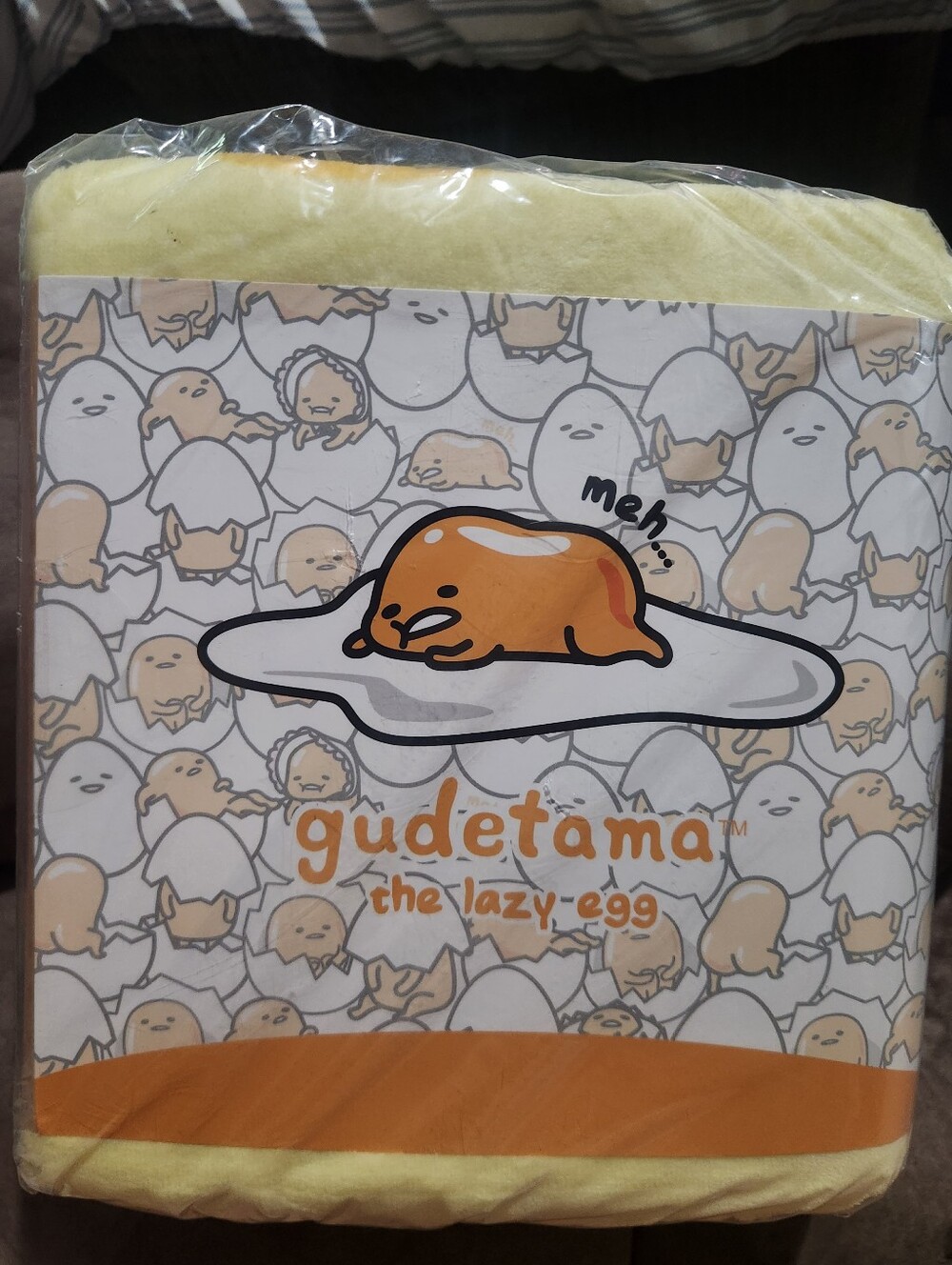 Sanrio Gudetama The Lazy Egg Fleece Blanket "Lazy Is The New Busy" 62x90in